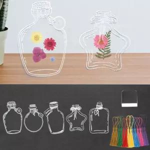 YCOOSAN 62개 건조 꽃 북마크 키트 DIY 투명 천 송이 수제 페이지