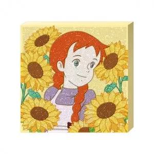 DIY 빨강머리앤 해바라기와 함께 25X25 캔버스 보석십자수