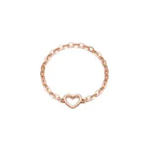 [티르리르] 14K 핑크골드 미니 하트 체인반지 TRSK4P20795MX