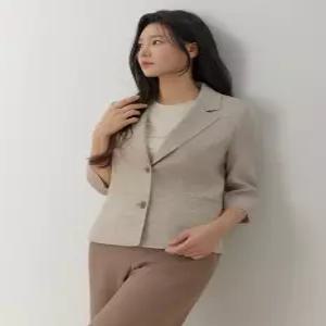 지센 애플아울렛/한달만[26SS] 린넨 혼방 7부 자켓  LFJKQ301