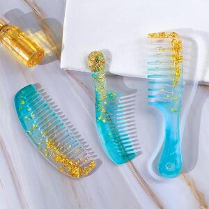 DIY 빗 모양 실리콘 몰드 창의적인 UV 레진 에폭시 보석 제작 공정 폴리머 크리스탈 드롭핑 도구