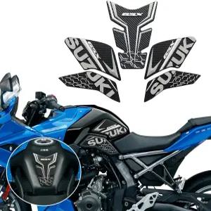 GSX-8R 2025 논슬립 탄소 섬유 텍스처 하단 측면 연료 탱크 스티커 방수 패드 고무 3D 엠보싱 무릎