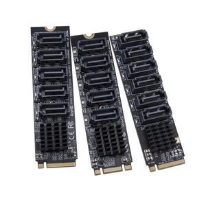 m.2 어뎁터 M2 to SATA 어댑터 M 2 NGFF NVME SATA3 0 확장 카드 B 키 5/6 포트 3 6Gbps 컨트롤러 라이저 HDD SSD용