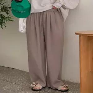 린넨 힐튼 스판 와이드 밴딩 팬츠 (2color)
