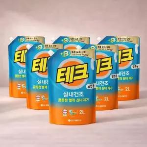 [셀러허브]테크 실내건조 액체세제 리필 일반 2L 6개 (S47551595)