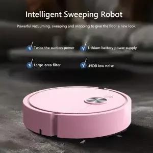 3 in 1 로봇 진공 충전식 걸레 청소 기계 애완 동물 머리 고집스러운 먼지를위한 소형