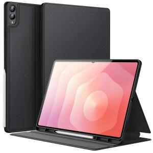 삼성 갤럭시 탭 S11 울트라용 JETech 케이스, S펜 홀더, 슬림 폴리오 스탠드 보호 태블릿 커버, 다각도 시청, 자동 절전/웨이크(블랙)