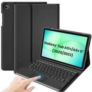 2025년형 프로케이스 터치패드 키보드 케이스 11인치 갤럭시 탭 A11+ / 2023년형 탭 A9+ (5G / Wi-Fi), 갤럭시 탭 A11 플러스 / A9 플러스 11인치 -블랙용 탈착식 무선 타입-C 충전 키보드 폴리오 커버