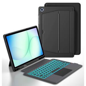 삼성 갤럭시 탭 A11+ /A9+ 플러스 11인치 키보드 케이스: 삼성 탭 A9+ A11+ 플러스 5G용 7가지 색상 백라이트 트랙패드 키보드 | 펜 홀더가 있는 스마트 터치 무선 마그네틱 탈착식 키보드 커버
