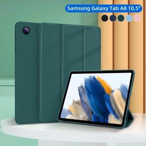 갤럭시 탭 A8 SM-X200 10.5 A7 S6 라이트 A9 플러스 A11 TPU 가죽 스탠드 태블릿 커버 자동 절전 스마트