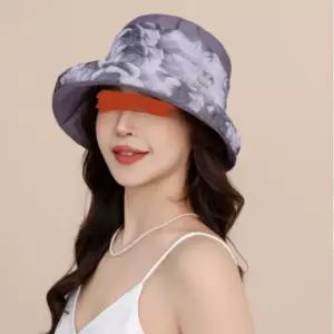 장식 패턴 나염 여름 페도라 해변 휴양지 데일리 쉬폰 중년여성모자 여름모자 모자 여름 꽃나염 중년여성