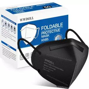 WWDOL KN95 페이스 마스크 50팩 5겹 통기성 일회용