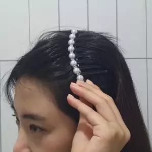 [룽스_66]올림머리핀 일자형 기본 큐빅펄 헤어빗핀
