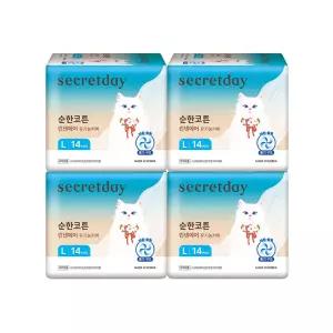 시크릿데이 순한코튼 린넨에어 오가닉커버 대형 14PX4팩
