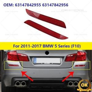 2011-2017 BMW 528i 535d M5 (F10) 후면 범퍼 반사판 램프 렌즈 63147842955