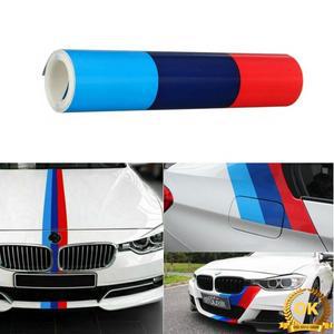 BMW용 M 컬러 줄무늬 자동차 스티커 랠리 사이드 후드 레이싱 모터스포츠 비닐 데칼 스트립 범퍼 엔진 117