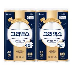 크리넥스울트라클린 스트롱 4겹 화장지 25m 30롤 2팩