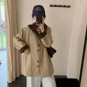 여사친 하프 가을 칼라 코트 자켓 트렌치 MF3