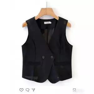 여친 망사 여름 캐주얼 아우터 숏 조끼 나시 넥 MF2