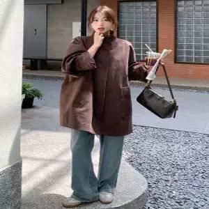 블랙팬서 여친 롱 캐주얼 코트 커피색트렌치 루즈핏 봄가을 슬림 OPH3