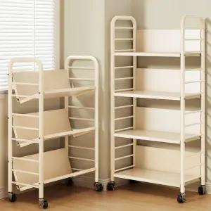 바른STORE 크림화이트 수납장 틈새 편리한 이동식 책장