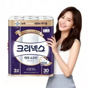 풀드림 크리넥스 데코&소프트 3겹 화장지 40m x 30롤 x 2