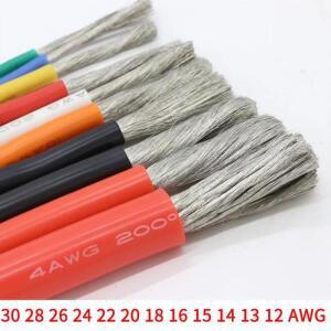 1M/5M 30 28 AWG 내열 케이블울트라 소프트 실리콘 와이어 구리 유연한 고온