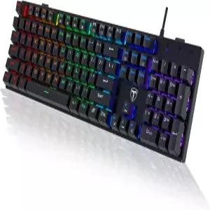 리소파이 기계식 게이밍 키보드 RGB 104 키 초슬림 LED 백라이트 USB 유선 블루 스위치 내구성이 뛰어난