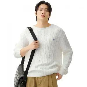 [폴로 랄프 로렌]POLO RALPH LAUREN 5%케이블니트 코튼 스웨터 - 화이트 MNPOSWE16821026-100 994740