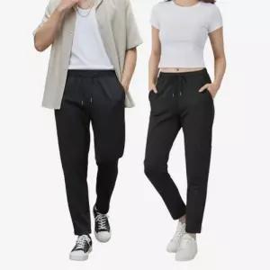 [아이에스이랩]스판 밴딩 여름 블랙 슬랙스 트레이닝팬츠 I2SL041