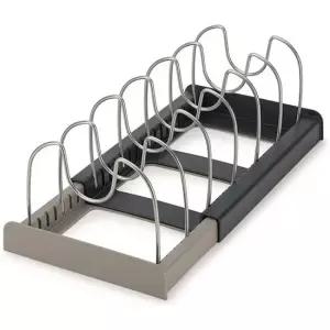 조절 가능한 주방 후라이팬 정리대 냄비 거치대 확장형 주방선반 접시정리 주방정리
