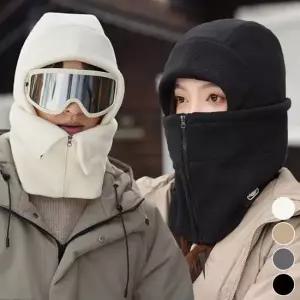 겨울 남여공용 지퍼 후리스 스키장 라이딩 후드워머
