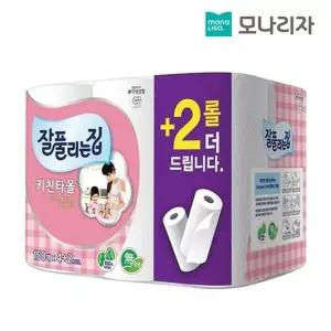 잘풀리는집 키친타올 150매x4+2롤 100%천연펄프