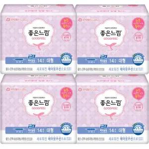 좋은느낌 에어핏쿠션 맥시슬림 대형 날개 14개입x4팩