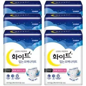 화이트 입는 오버나이트 중형 팬티형 4개입 x6팩