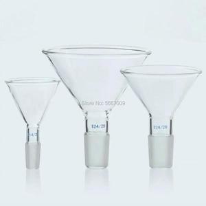 실험실 공급 장치용 투명 유리 원추형 피드 깔때기, 표준 접지 입 포함, 50mm ~ 1 개