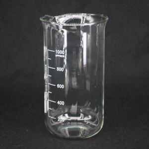 1000ml 높이 형태의 비커 화학 실험실 붕규산 유리 투명 주둥이 포함