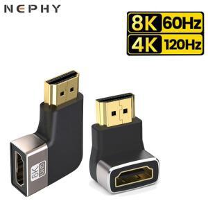 8K 60HZ HDMI 2.1 커넥터 케이블  어댑터 PS4  TV 노트북 90 직각 팔꿈치 기 48Gbps