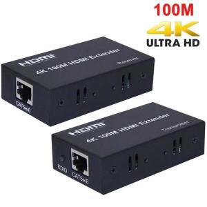 4K 100m HDMI 연장기 Cat5e/Cat6 이더넷 케이블 사용 오디오 송수기 PS4 카메라 PC TV 까지 지원