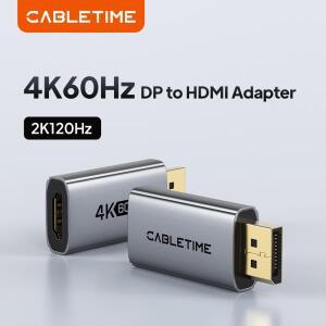 CABLETIME 4K60Hz DP-HDMI 어댑터 디스플레이 변환기 DP Female TV 노트북 프로젝터용