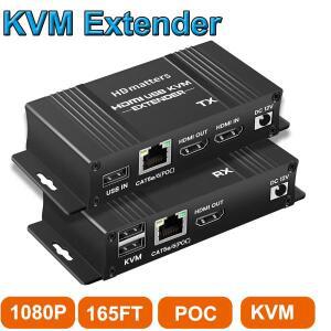 Cat5e/6 케이블을 통한 HDMI KVM 연장기 최대 50M USB 2.0 노트북  &POC용  아웃 포함