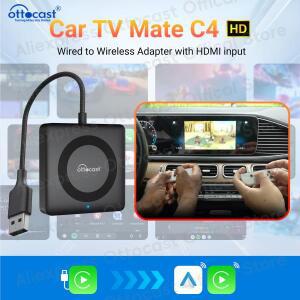 OTTOCAST Car TV Mate Pro C4 무선 안드로이드 자동 어댑터 멀티미디어 스틱 용 HDMI  컨버터 New