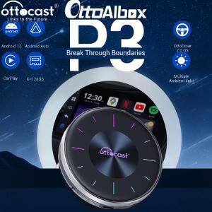 Ottocast P3 AI Box 무선 CarPlay 안드로이드 자동 어댑터 HDMI 멀티미디어  컨버터 용 TV 스틱 게임