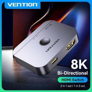 Vention HDMI 스위처 8K 양방향 2.1 1x2 어댑터 인 출력 PS4/5 샤오미 TV 박스용 스플리터
