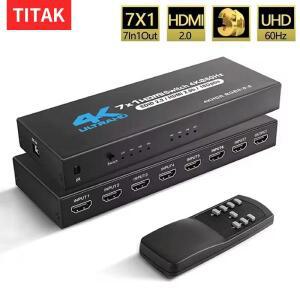 HDMI 2.0 스위처 오디오 컨버터 PS3 XBOX DVD 프로젝터용 4K 60HZ 7x1