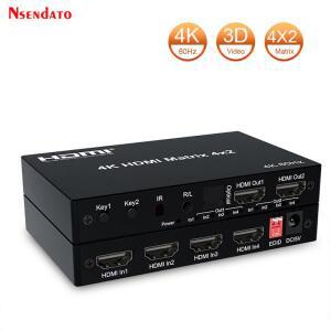 4K 60Hz 스위치 HDMI 트루 매트릭스 4x2 4 2출력 분배기 컨버터 지원 PC PS4 TV 로 연결
