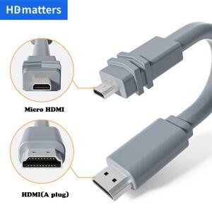 마이크로 HDMI 4K 60Hz 짧은 어댑터 케이블-Gopro  태블릿 카메라 휴대용 스크린 노트북