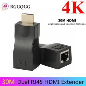 BGGQGG 4K HDMI 호환 기 CAT5e/6 UTP LAN 이더넷 케이블 RJ45 포트 네트워크를 통해 최대 30m까지 됩니다.