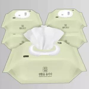올림생활 프리미엄 물티슈 피톤치드향 엠보싱70매10팩