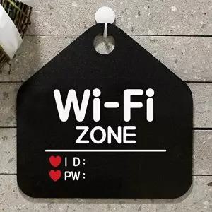 고품질 Wi-Fi ZONE 사무실문패 매장안내판-블랙 안내표지판 매장안내판 안내문구 휴무안내판 W67B67F